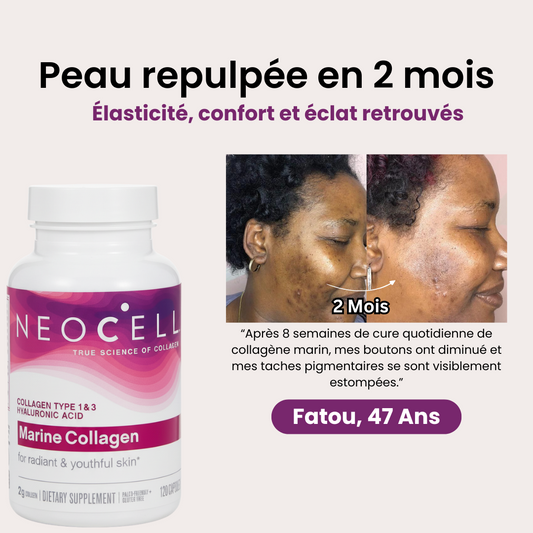 Collagène Marin NeoCell : lisse les ridules et redonne éclat et fermeté à la peau.